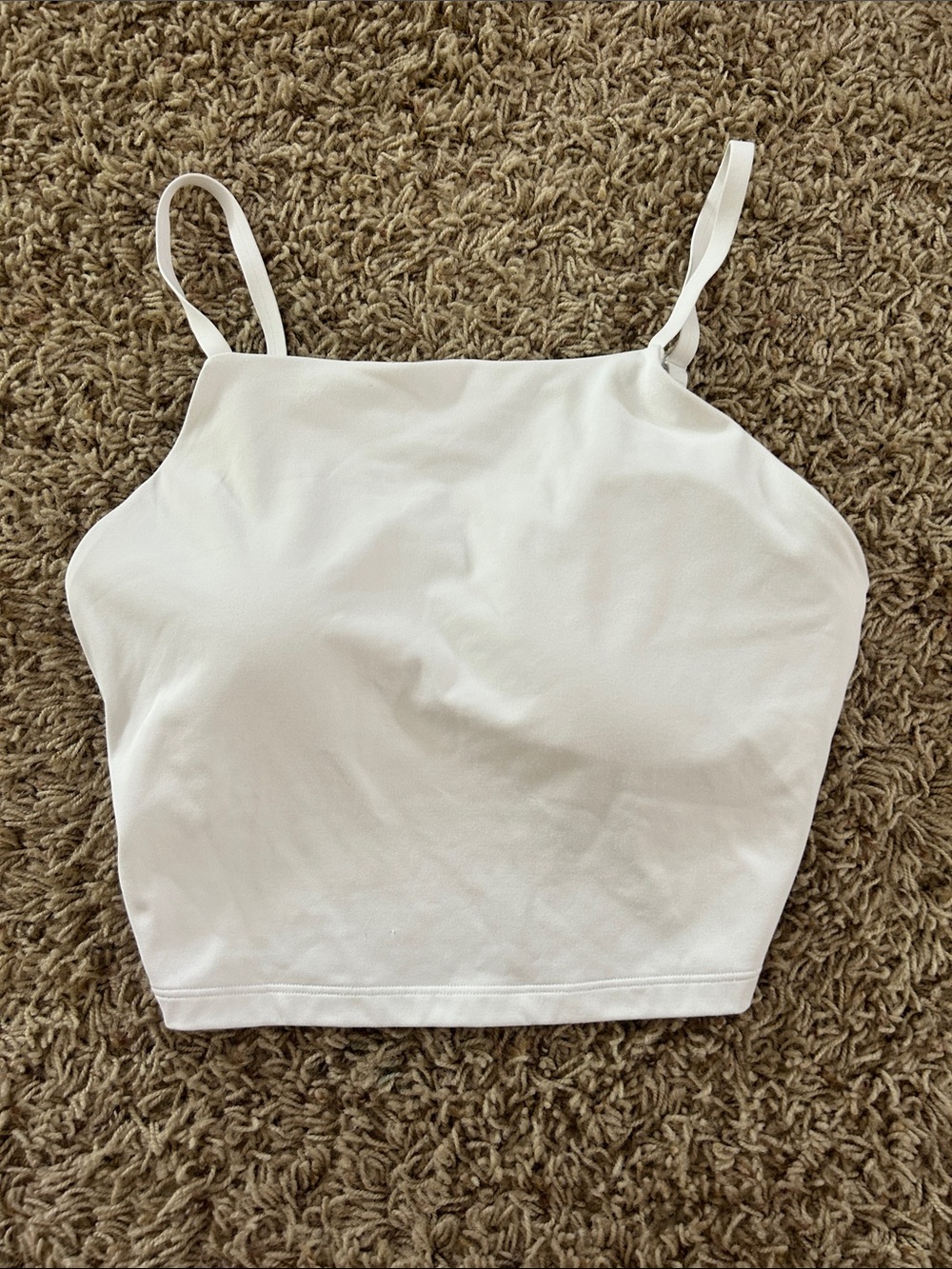 aerie White Square-Neck Cropped Cami